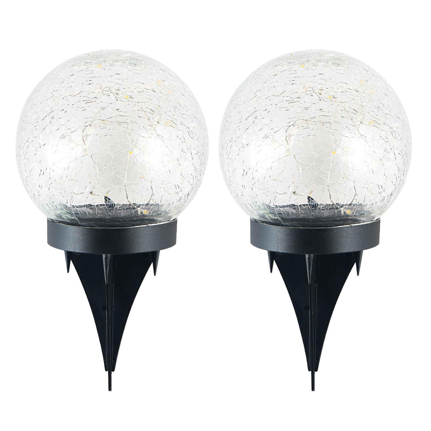 For that warm natural lights that will give your  surroundings the true feeling of home, buy our 2Pcs Solar Lights Outdoor Garden Decor Cracked Glass Ball