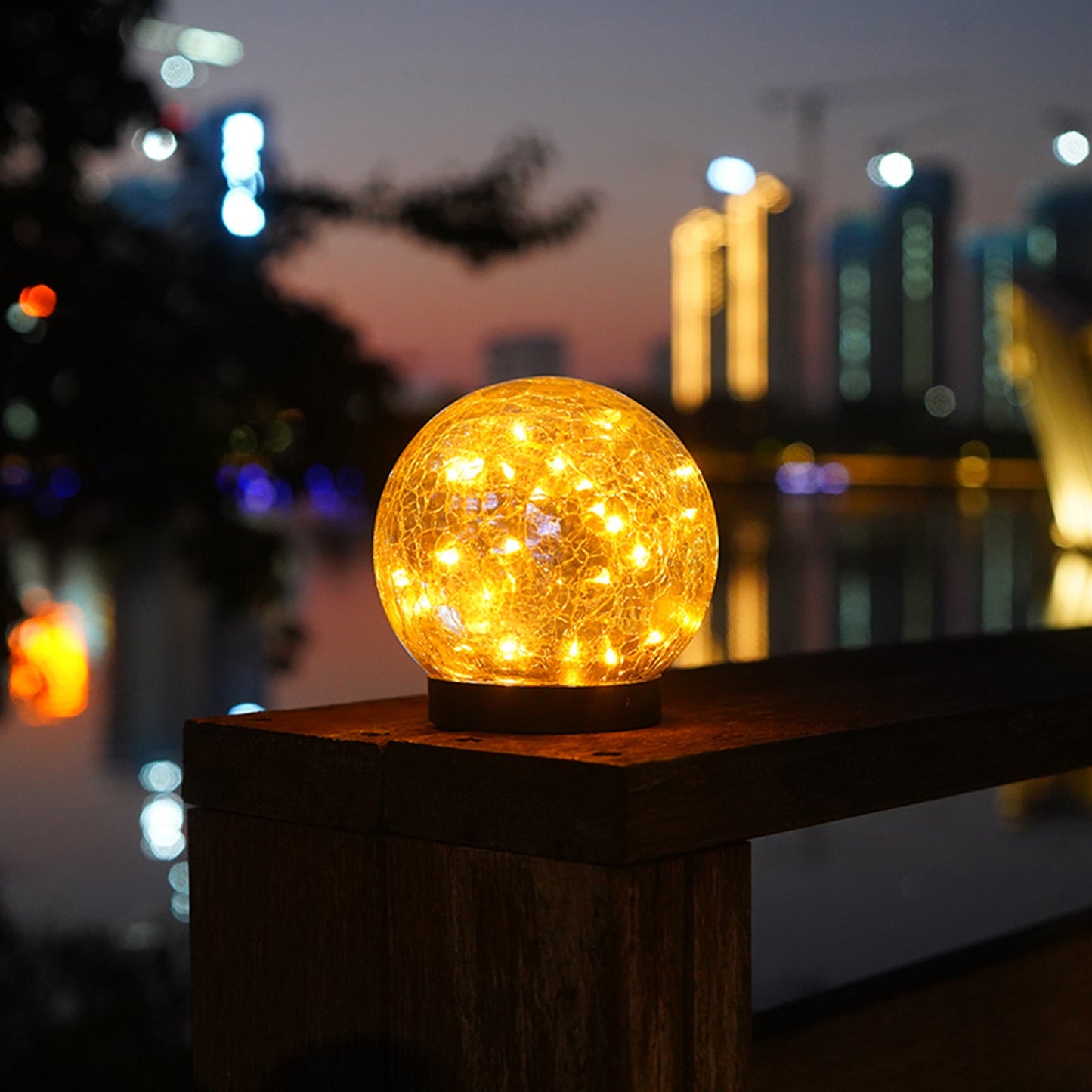 For that warm natural lights that will give your  surroundings the true feeling of home, buy our 2Pcs Solar Lights Outdoor Garden Decor Cracked Glass Ball