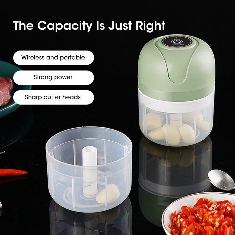 Want to get that garlic crushed without messing up your well-manicured fingers? Use our 250ml Garlic Masher Crusher Electric Kitchen Food appliance